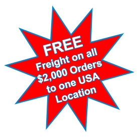 Free Freight notice on all $2000 Orders to one USA location.
